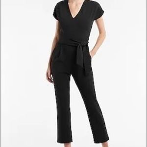 Express V Neck Waist Tie Jumpsuit